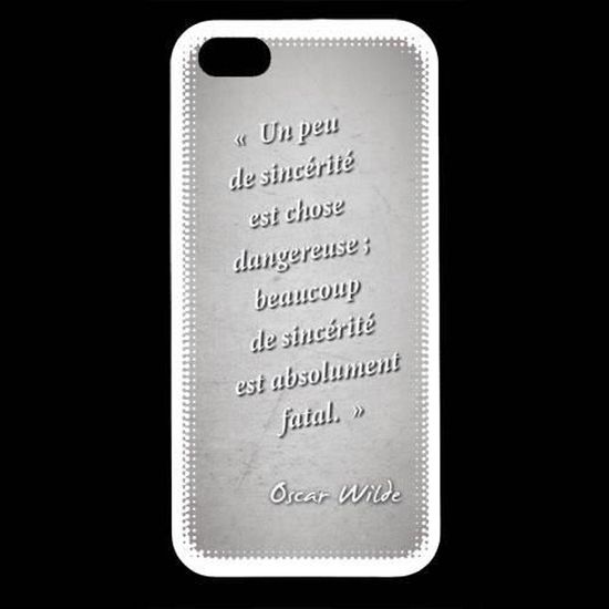 Coque Iphone 5 Sincerite Fatale Gris Citation Oscar Wilde Rigide 100 Cdiscount Telephonie
