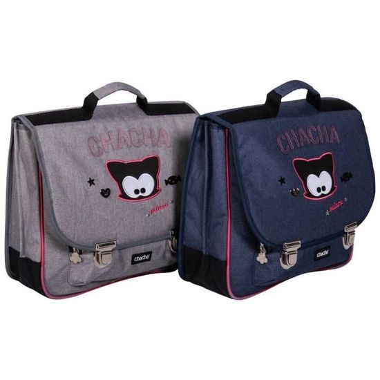 Cartable Chacha Miaou 38 CM Haut de gamme BLEU Cdiscount