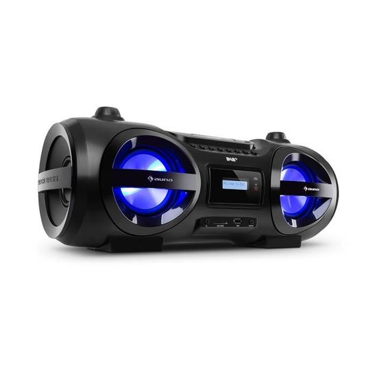 Boombox - Auna Soundblaster DAB Ghettoblaster - Bluetooth , Lecteur CD , Radio DAB+ -FM , Effet LED 7 , Egaliseur - Noir