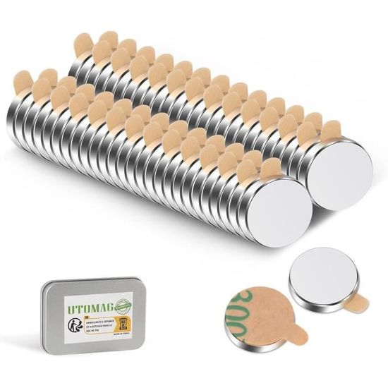 52 Pièces Aimants Adhésifs 10X2Mm, Aimants Néodyme Puissants,Mini ...