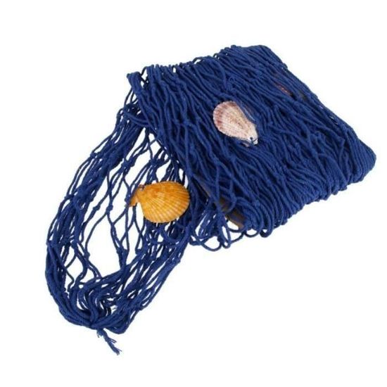 Filet De Pêche Décoratif 1x2m Avec Coquillages - Style Méditerranéen - Décoration Murale Maison Ou Extérieur