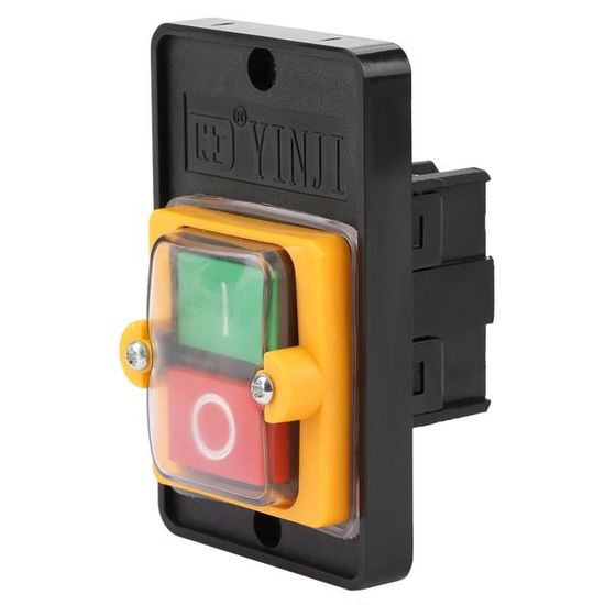 Pulsante Impermeabile On/Off KAO-5 10A 380V Con LED Verde – Uxcell Per Quadri Elettrici Industriali