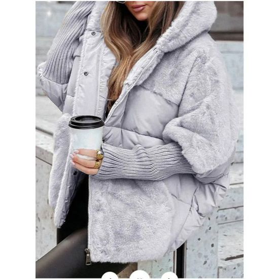 Manteau Femme Slim Fit En Laine Mélangée Avec Gilet Fourrure - Neuf Sans étiquettes
