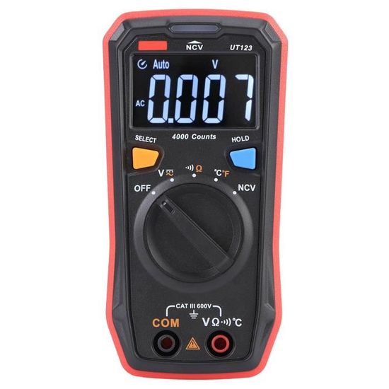 Multimètre Numérique 4000 Compte, écran LCD Rétroéclairé, Plage