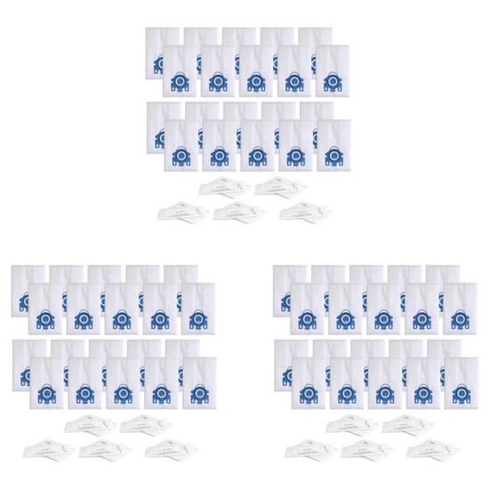 12 Pièces  Sacs à Poussière Filtres Airclean Compatibles Avec Les Aspirateurs Miele Gn Series C1 C2 C3 S227 S240 S270 S400 S 92348061
