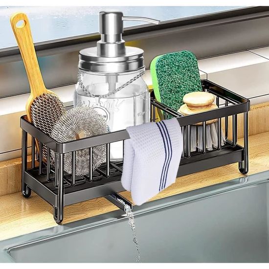 Accessoire pour évier – porte-éponge pratique en aluminium pour le  rangement d'accessoire de cuisine au-dessus de[S143] - Cdiscount Bricolage