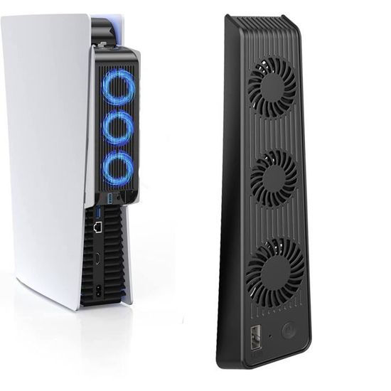 Ventilateur de refroidissement JUSPRO pour PS5, ventilateur silencieux  amélioré avec éclairage DEL pour PlayStation 5/PlayStation 5 édition  numérique
