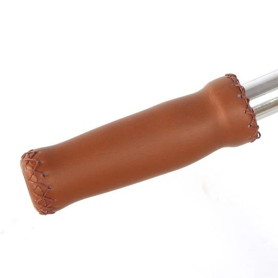 Poignées Moto 22mm/24mm Caoutchouc Anti-Dérapant Fermées Vintage Marron – Universel Scooter Cyclomoteur
