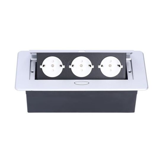 Boîte De Prise électrique Au Sol Double + USB – Acier Inox & PC – 4000W IP40 – Étanche Pour Bureau, Maison - 2
