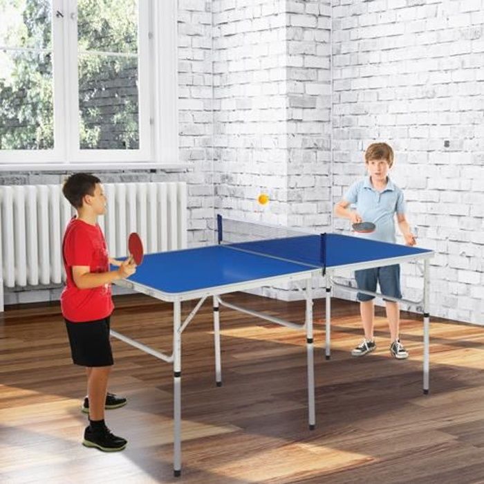 Table de Ping Pong Pliable Tennis de Table 152*76*76cm Bleu