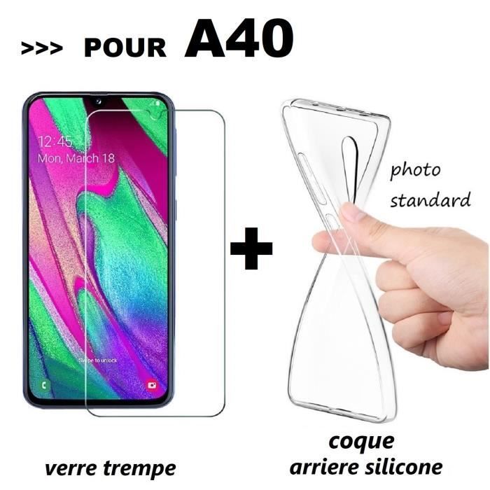vitre de protection ecran + coque SAMSUNG GALAXY A40