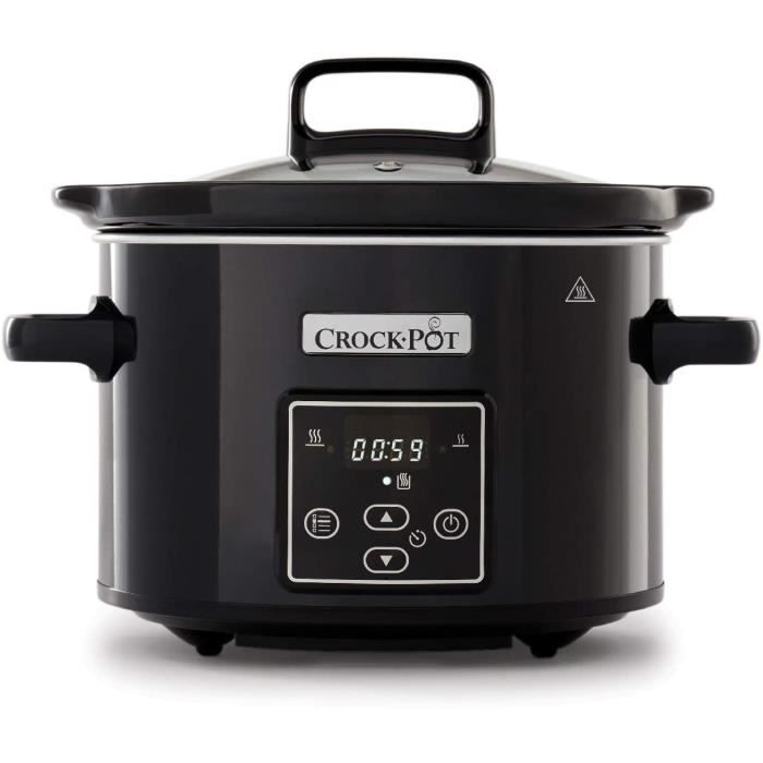Crock-Pot mijoteuse électrique programmable avec affichage numérique, 2,4 litres (2 personnes), fonction maintien au chaud, coloris