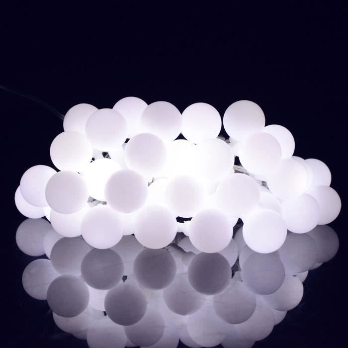4M Guirlande lumineuse à pile 40LED globe boule déco noël fête mariage Blanc WYK11679