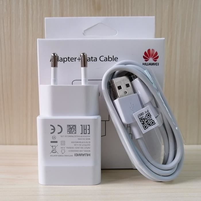 Chargeurs,Original Huawei téléphone portable chargeur mural 5V 2A adaptateur 100cm Micro USB câble de - Type EU Charger x Cable