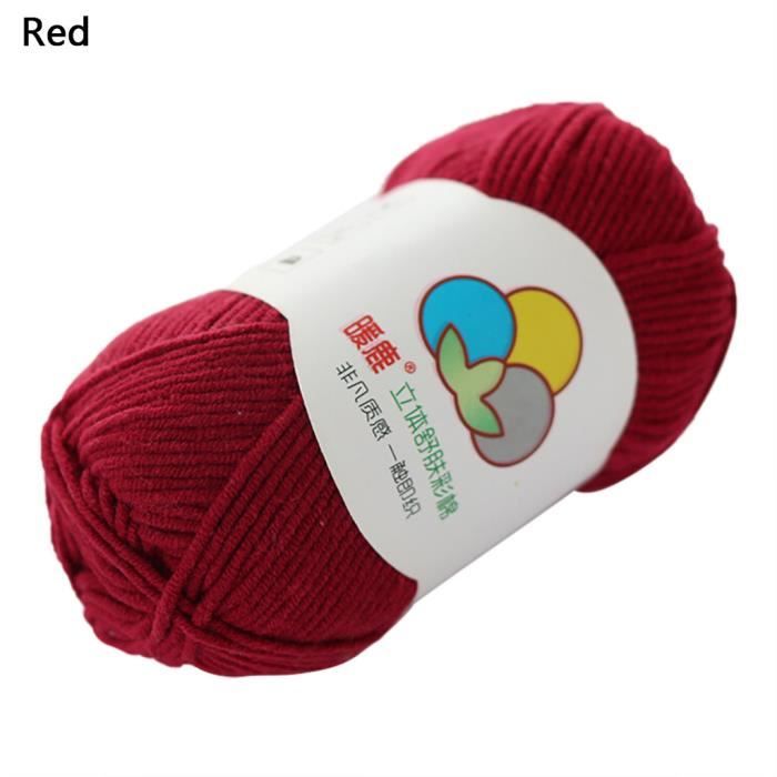 Laine A Tricoter Tissé À La Main 5 Brins De Fil Chandail D'Écharpe Doux Chaud Coton Lait Fwt90906001Rd_Snjg