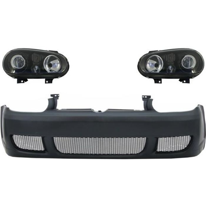 Pare-choc Avant avec Phares Noir pour VW Golf IV 4 MK4 10.1997-09.2003 R32 Look