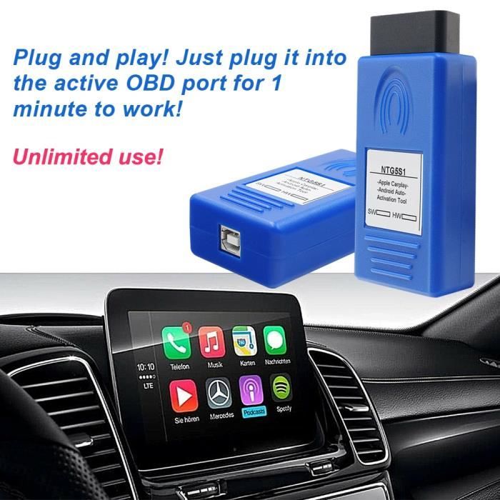 Carplay NTG5S1 pour Apple-Android Auto OBD2, outil d'activation, Plug and Play pour Mercedes Benz série A-B-C NTG5ES1