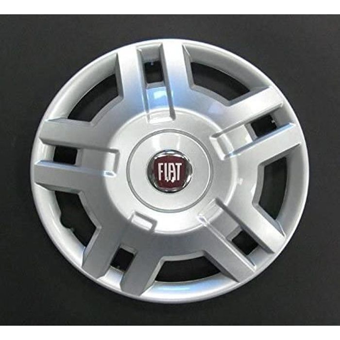 Lot de 4 Enjoliveurs Enjoliveur Boutons Clous de voiture Coupes Rivets Roue Fiat Ducato r 15 depuis 2009 (Sc 763) Logo Rouge