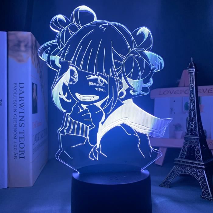 16 couleur avec télécommande - Lampe Led Himiko Toga, Anime My Hero Academia, veilleuse pour chambre à couche