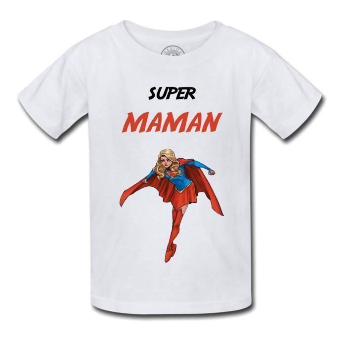 T-shirt Enfant Super Maman Super Woman Wonder Woman Super Hero