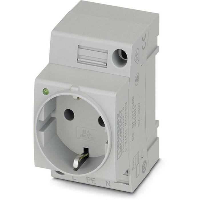 Prise 2P+T modulaire Phoenix Contact EO-CF/UT/LED 804026 gris (L x l) 60 mm x 45 mm 1 pc(s)