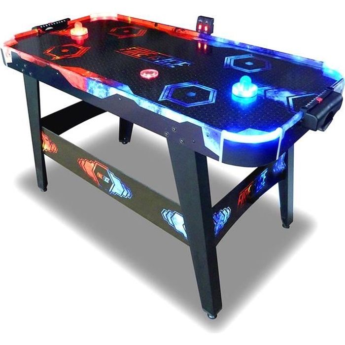 Air Hockey Table à air - Table de Air Hockey 146 Cm FIRE & ICE LED- Jeux de Palet - Jeux Arcades Bar