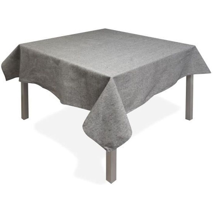 SOLEIL D'OCRE Nappe carrée Jean's - 180x180 cm - Gris