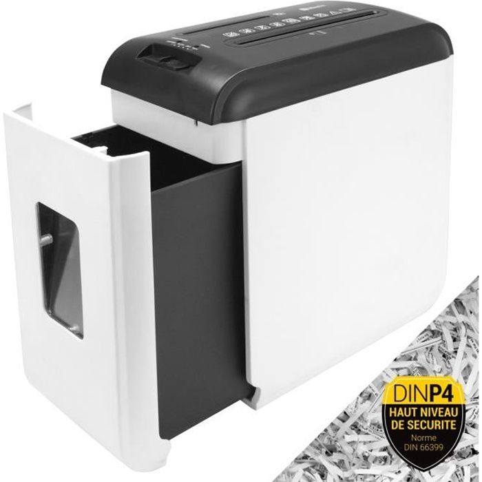 Destructeur de documents WAYTEX coupe croisée haute sécurité 10 Feuilles bac tiroir 15L performant et silencieux nouvelle génération