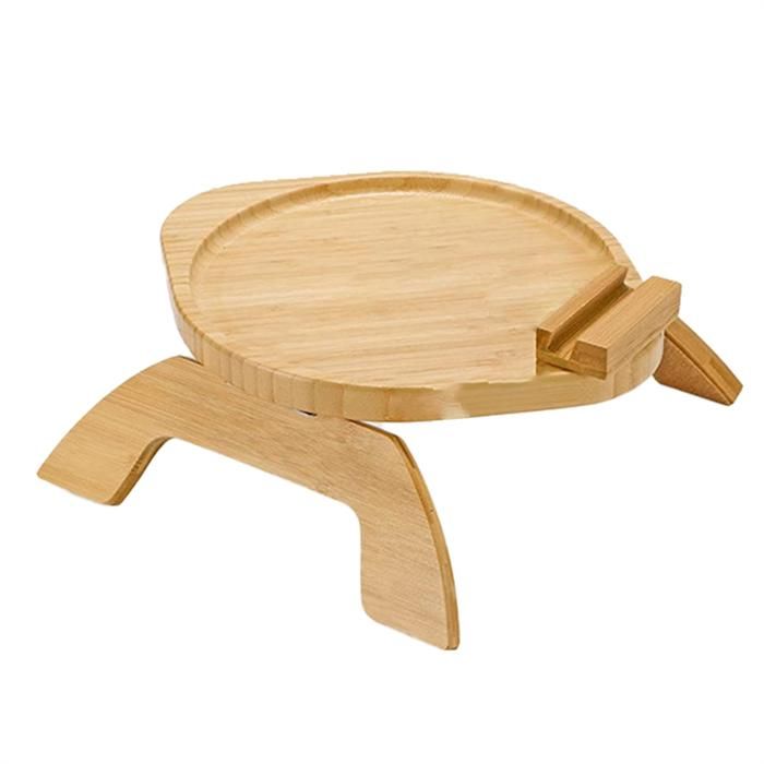 Table de Bras de Canapé Plateau DAccoudoir de Canapé Plateau de Bras de Canapé Rotatif à 360° pour Manger Rond