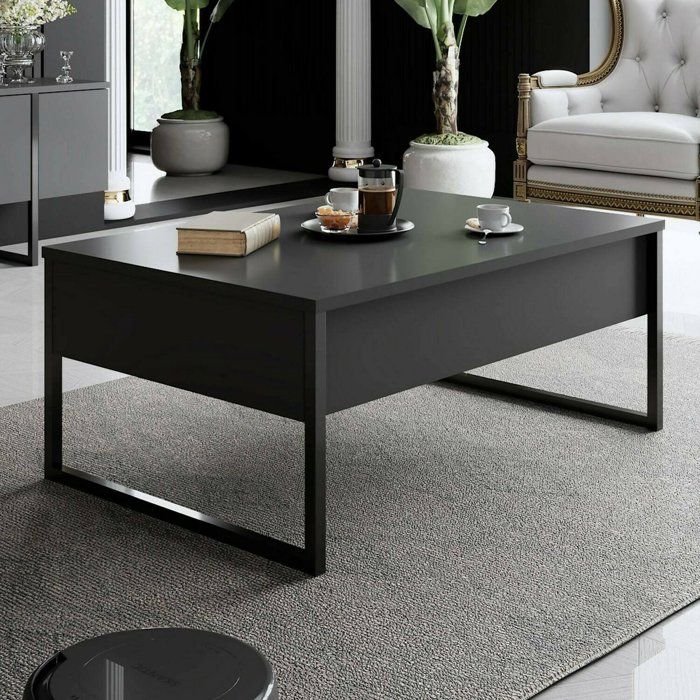 Table basse Dgiagnon - Dmora - Mélamine - Anthracite Noir 90x65h40 cm Table basse Dgiagnon - Dmora - Mélamine - Anthracite Noir 90x65h40 cm