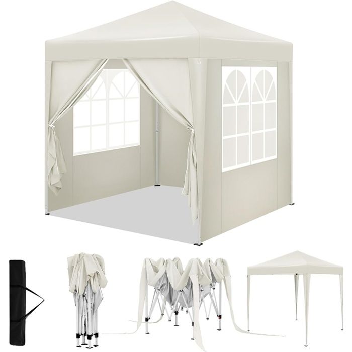 WOLTU Tonnelle 2x2m Pergola Pliante Barnum avec 4 Parois Latérales