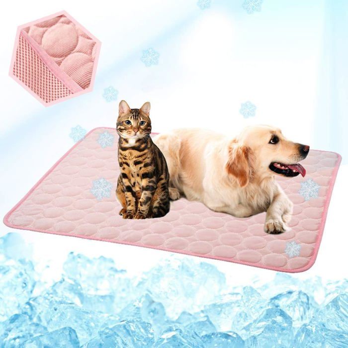 Comparer les prix de Tapis de refroidissement pour chiens et chats couverture en soie glacée idéale pour lits chenils canapés et voitures