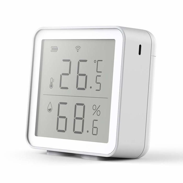 Thermomètre Hygromètre WiFi Intelligent - Capteur Intérieur/extérieur - Affichage LCD - Surveillance Via Appli