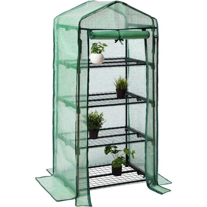 Serre de Jardin - LARMNEE - EGN04GH02 - 4 étagères grillagées - Film PE 140 g/m² - 69 x 49 x 158 cm