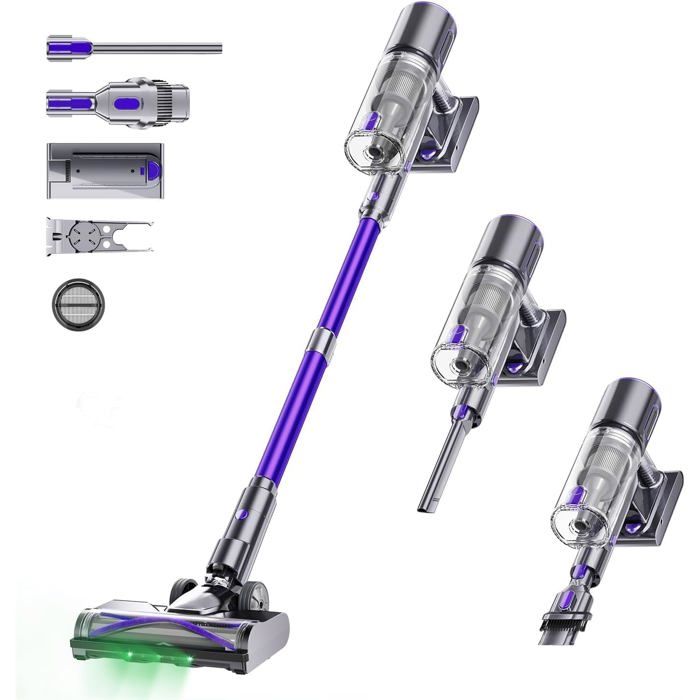 50KPa Aspirateur Laveur Balai sans Fil à Main Puissant 550W - Main Image