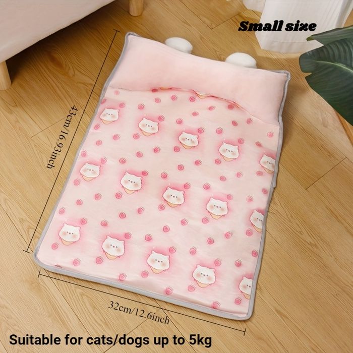 Tapis rafraîchissant pour chat et petit chien - Coussin pastel rose haute résilience sans électricité - Rose - Taille S CORBEILLE