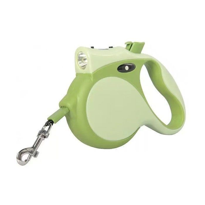 Meilleurs prix pour Laisse Large Chien 5M LED Rétractable Nuit Poignée antidérapant Avec crochet Camouflage - vert