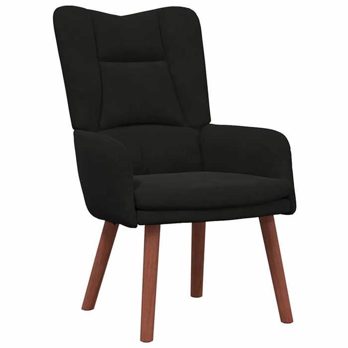 CHIC Fauteuil relaxant Noir 63 x 67 x 94 cm Velours - 63x67x94 cm 156726 S11