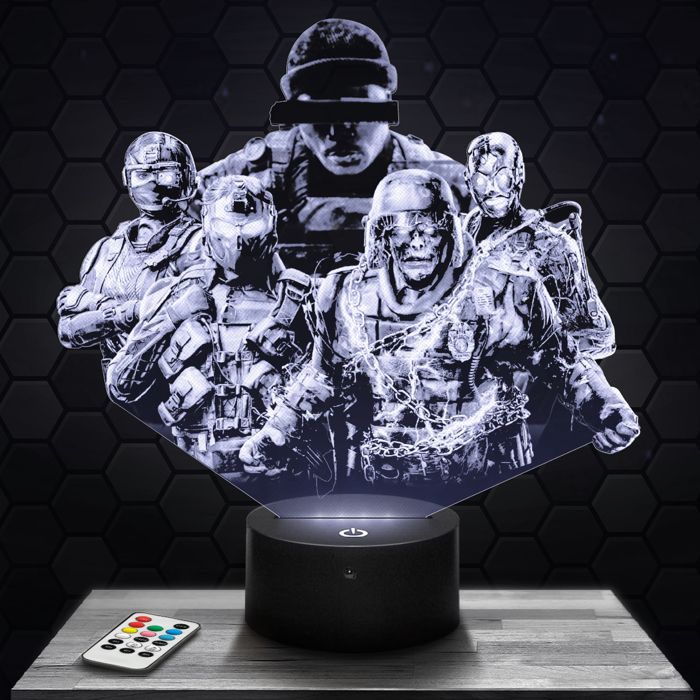 Lampe 3D - Call Of Duty Black Ops 6 - Jouet Figurine Cadeau Call Of Duty COD - Veilleuse Led Tactile avec socle au choix