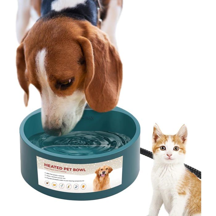 Gamelle chauffante pour chats et chiens dextérieur 22 L abreuvoir chauffant pour poules lapins et oiseaux-UISAVE
