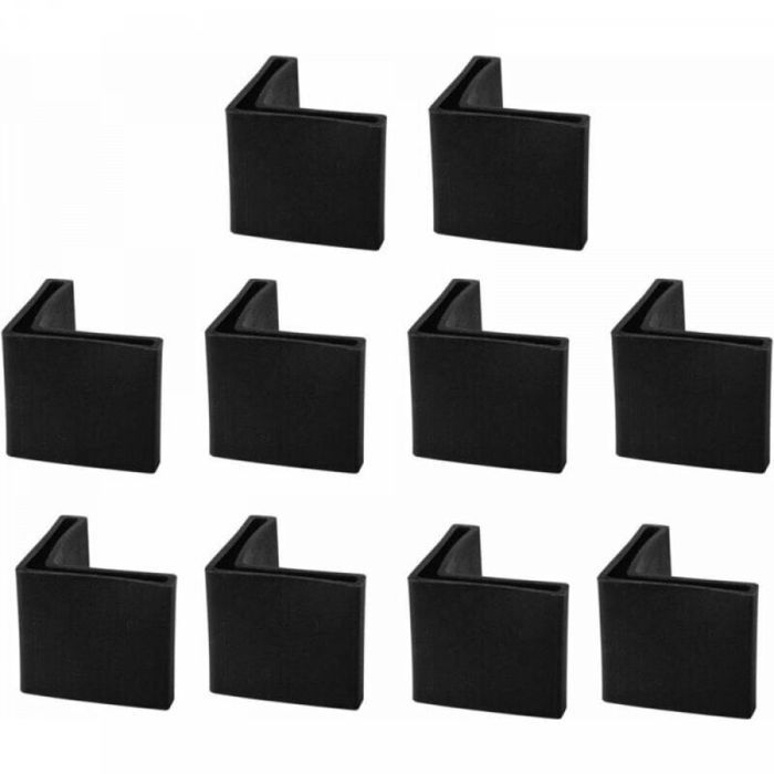 Noir 35mm x 35mm 10pcs Casquette Pieds Chaise Angle Fer Forme L Patin Meuble Table Embout Capouchon Cornière Protection Plastique