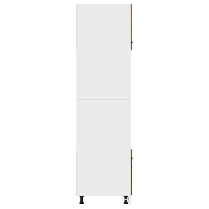 Moderne Meuble micro-ondes Lyon SWEETY Armoire base de cuisine Chêne fumé 60x57x207 cm bois dingénierie BB1288