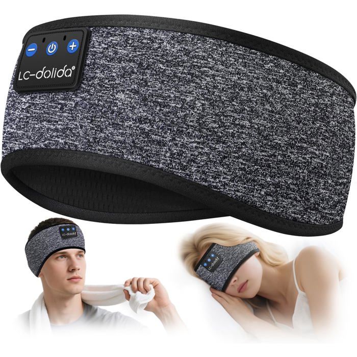 Bandeau Bluetooth Écouteurs Casque de Sommeil sans Fil Cadeaux pour Homme Femme Les Mains Libres Casque Dormir Doux avec Ultra-Fins
