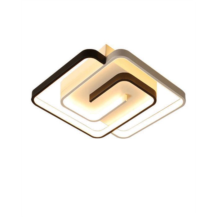 Plafonnier LED moderne 40W Carré Lampe de Plafond dimmable Blanc+Noir-SONOOK®- pour salon chambre salle à manger