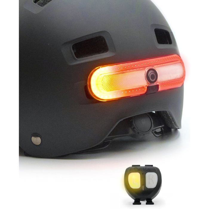 Éclairage Turn Pour Casque Vélo Et Trottinette Rouge Avec Clignotants Droit-Gauche Télécommande Oximote Incluse Fonction Feu Stop