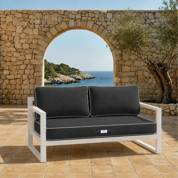 Ensemble Coussins Premium 100x50 Gris Foncé - 1 Assise + 2 Dossiers (Épais 12cm & Passepoil) Ensemble Coussins Premium 100x50 Gris Foncé - 1 Assise + 2 Dossiers (Épais 12cm & Passepoil)