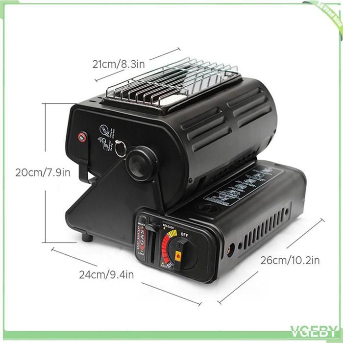 Fafeicy Réchaud à gaz Chauffage à Gaz 1300 W Double Usage Four à Gaz Portable Pour Le Camping Et La sport moustiquaire Noir