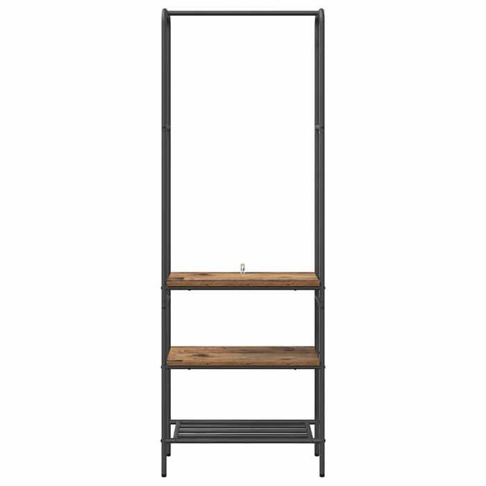 Portant à vêtements avec étagères Vieux bois 60 x 30 x 171 cm_2 ans garantie_87819