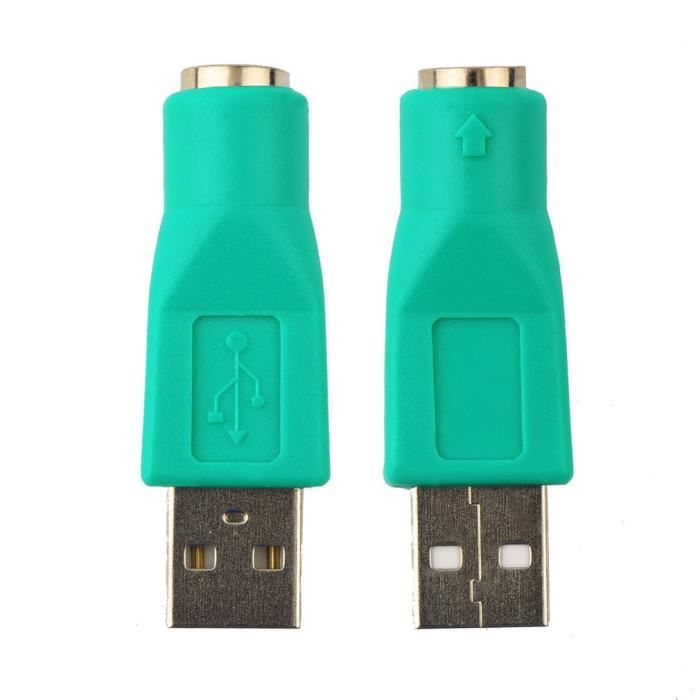 Adaptateur USB mâle vers pour PS-2 femelle, convertisseur, connecteur ...