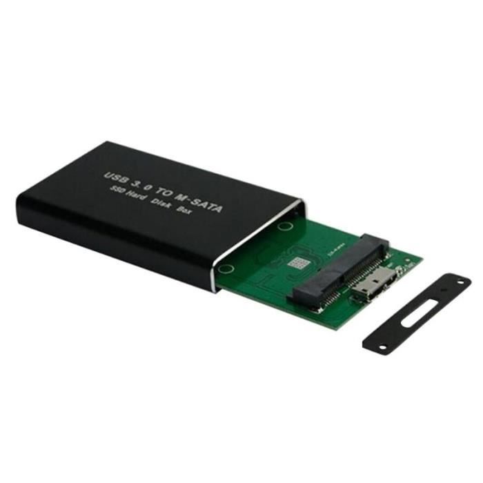 Boîtier Externe MSATA Vers USB 3.0 – Adaptateur SSD MSATA 30x30mm / 30x50mm, Aluminium Dissipation Rapide Jusqu'à 6 Gbps